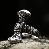 Triskele Helm of Awe Stainless Steel Viking Ring 03 | Gthic.com