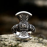 Triskele Helm of Awe Stainless Steel Viking Ring 04 | Gthic.com