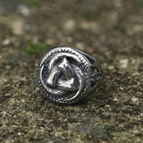 Triskele Horns of Odin Stainless Steel Viking Ring | Gthic.com