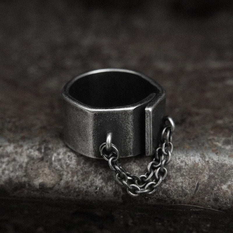 Unique Chain Stainless Steel Asymmetric Ring