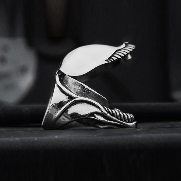 Unico anello apribile in acciaio inossidabile con teschio