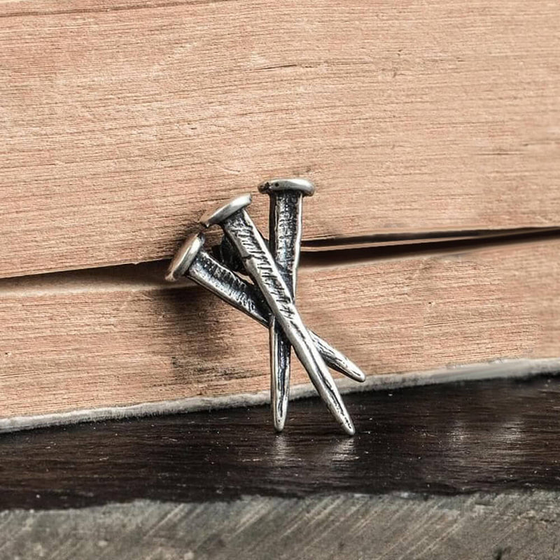 Unyielding Nails Sterling Silver Stud Earrings | Gthic.com