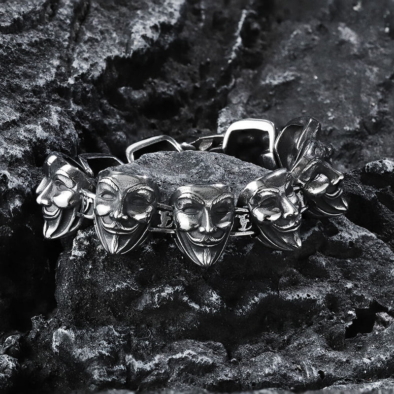 V for Vendetta Mask Stainless Steel Bracelet | Gthic.com
