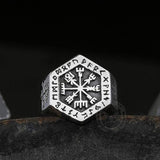 Valknut Compass Stainless Steel Viking Ring 05 | Gthic.com
