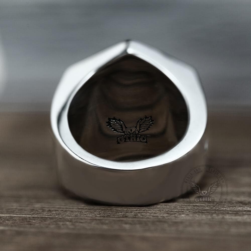 Valknut Compass Stainless Steel Viking Ring