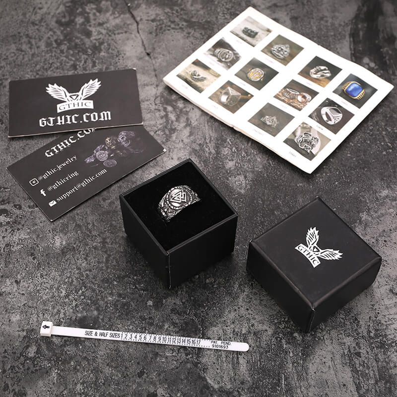 Valknut Raven Stainless Steel Viking Ring