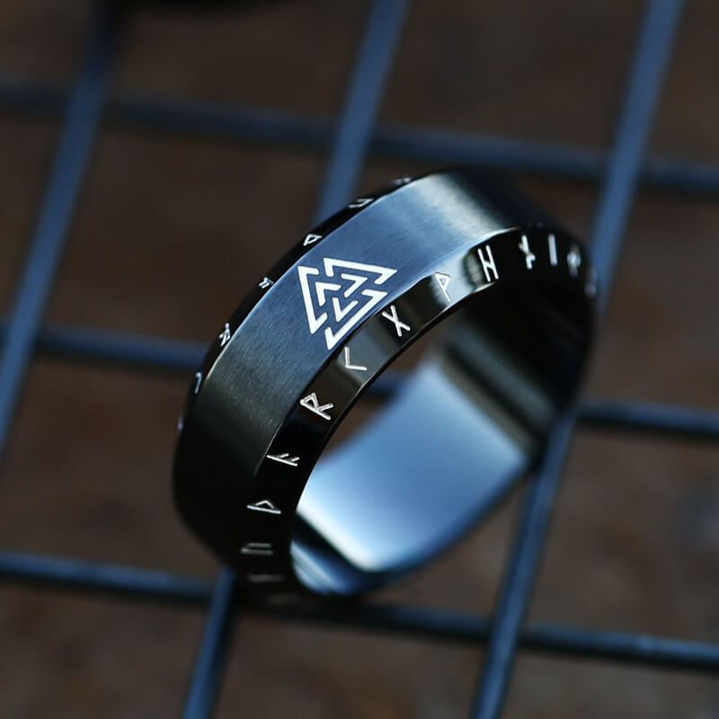 Valknut Runes Stainless Steel Viking Ring | Gthic.com