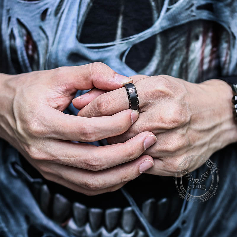 Valknut Runes Stainless Steel Viking Ring