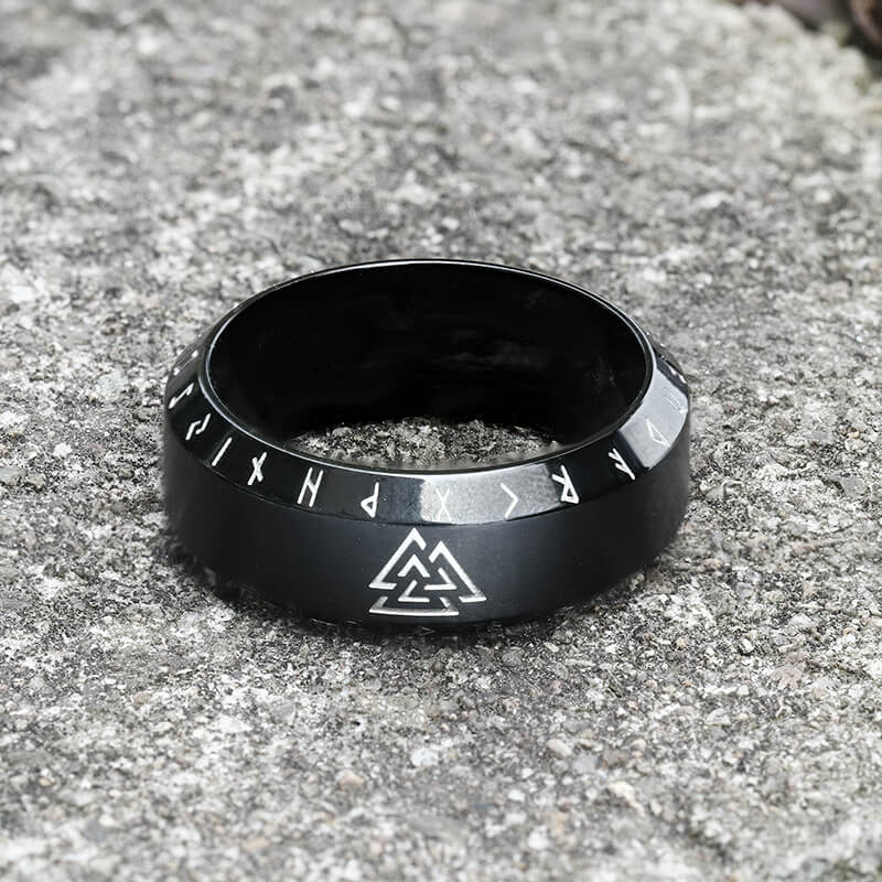 Valknut Runes Stainless Steel Viking Ring | Gthic.com