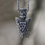 Valknut Stone Spear Stainless Steel Viking Pendant | Gthic.com