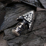 Valknut Stone Spear Sterling Silver Viking Pendant | Gthic.com