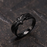 Vampire Bat Stainless Steel Ring 01 black | Gthic.com