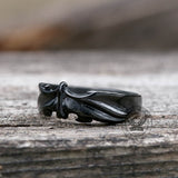 Vampire Bat Stainless Steel Ring 05 black | Gthic.com