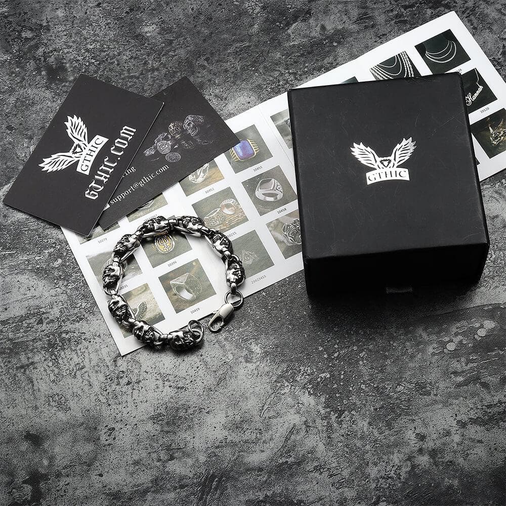 Bracelet en acier inoxydable crâne de vampire