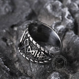 Vegvisir and Runes Stainless Steel Viking Ring