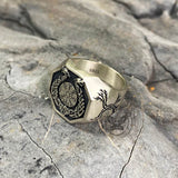 Vegvisir Celtic Knot Dragon Sterling Silver Viking Ring | Gthic.com