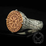 Vegvisir Compass Runes Stainless Steel Ring