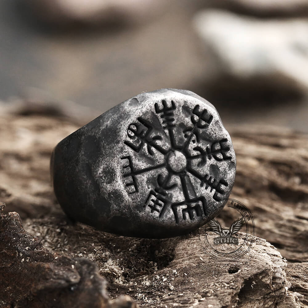 Vegvisir Magic Compass Stainless Steel Viking Ring03 | Gthic.com