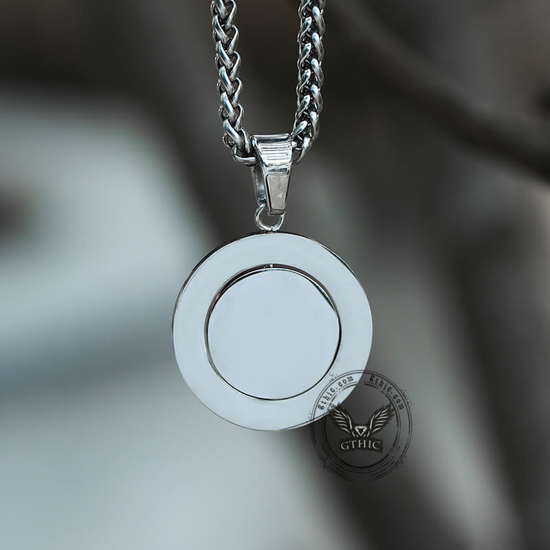 Vegvisir Runes Stainless Steel Rotating Pendant