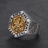 Vegvisir Totem Sterling Silver Viking Ring | Gthic.com