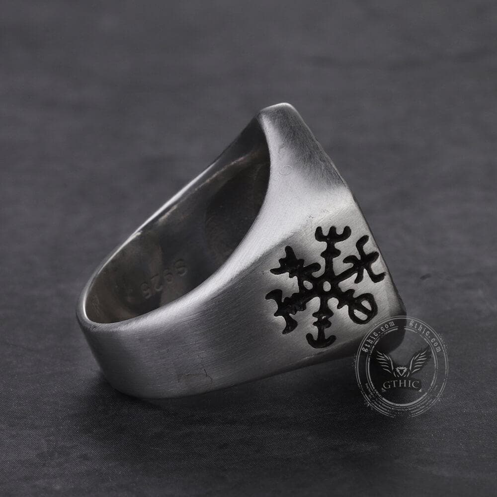 Vegvisir Totem Sterling Silver Viking Ring