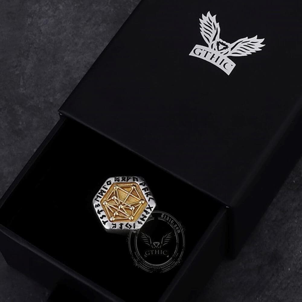 Vegvisir Totem Sterling Silver Viking Ring