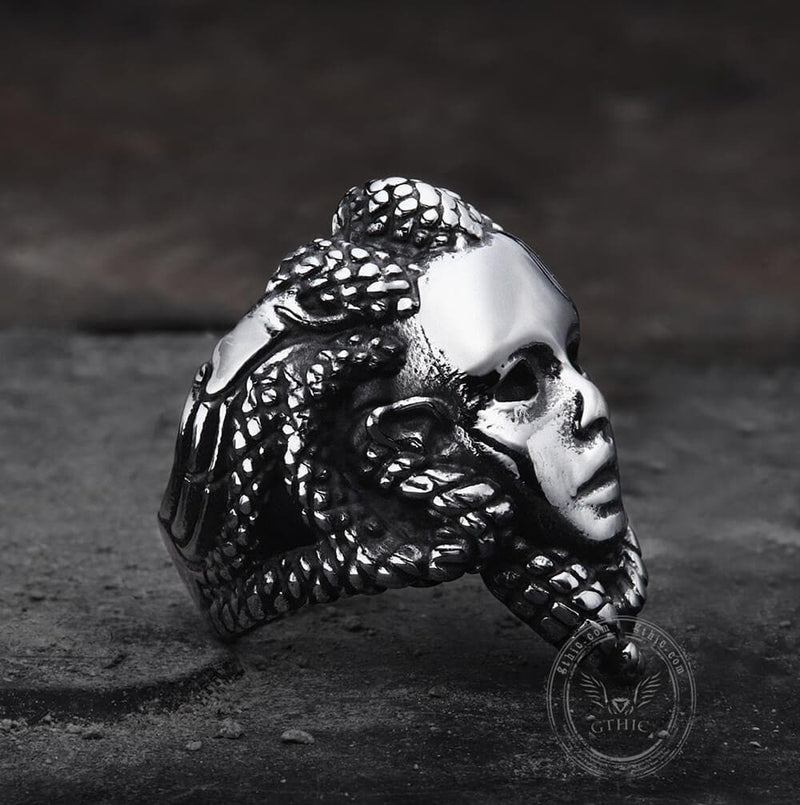 Venomous Medusa Stainless Steel Mythology Ring | Gthic.com