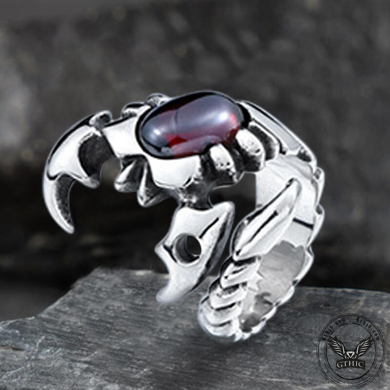 Venomous Scorpion CZ Stainless Steel Animal Ring