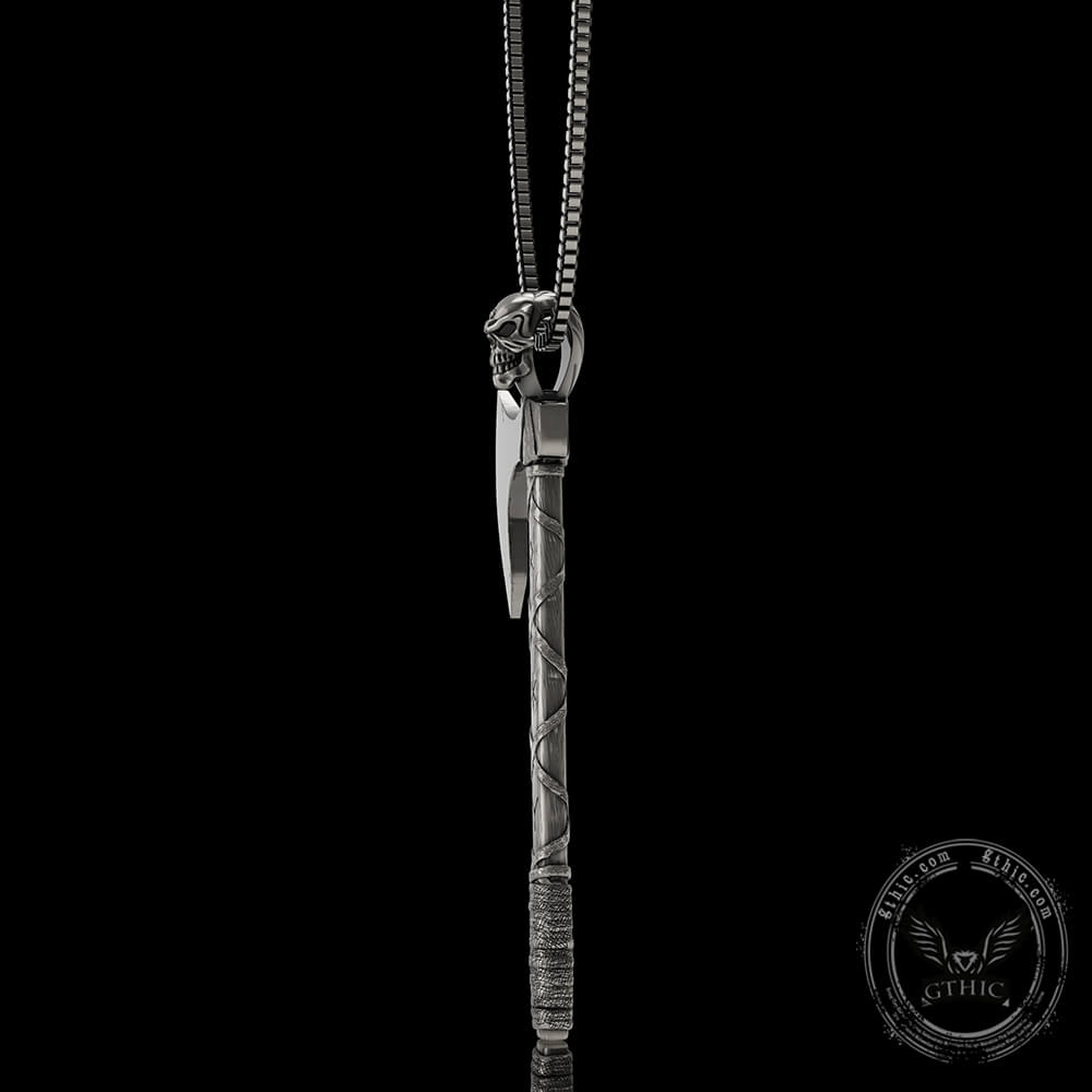 Viking  Gorehowl Tomahawk Sterling Silver Skull Pendant | Gthic.com