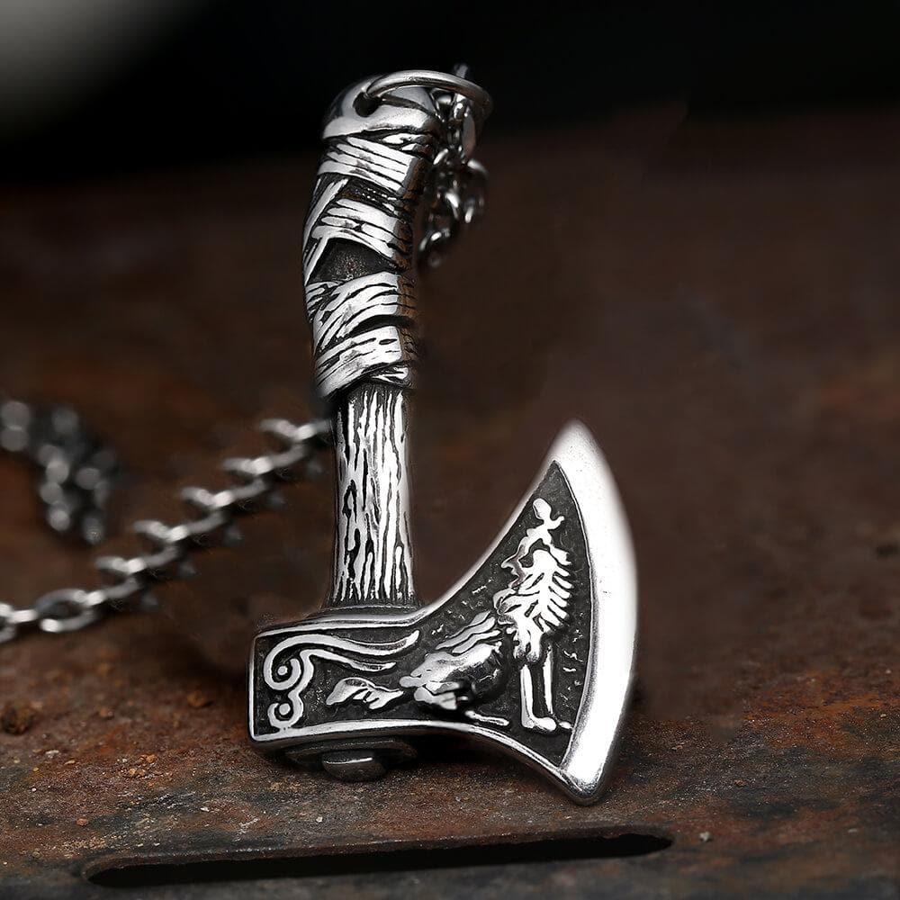 Viking Axe Stainless Steel Pendant 01 | Gthic.com