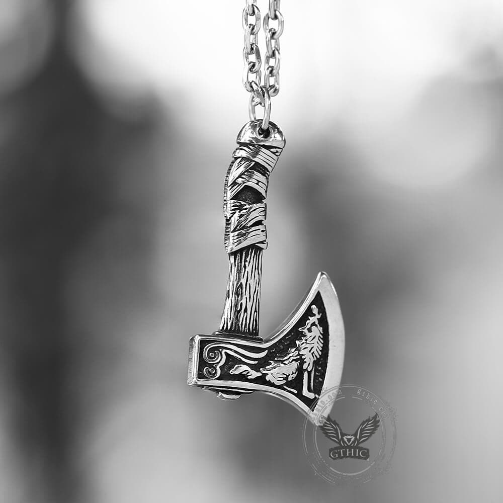 Viking Axe Stainless Steel Pendant 03 | Gthic.com