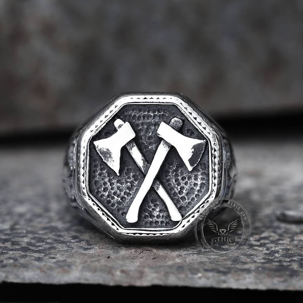 Viking Axe Stainless Steel Ring | Gthic.com
