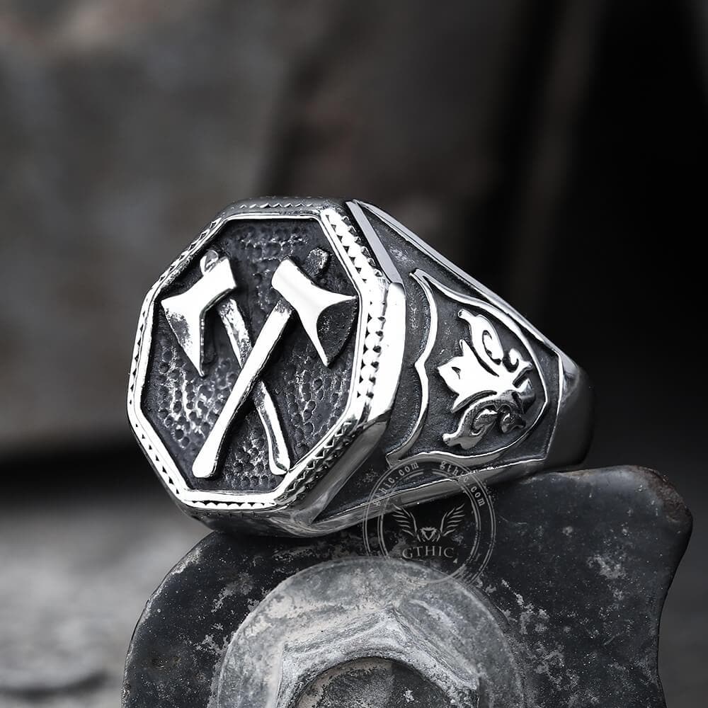 Viking Axe Stainless Steel Ring | Gthic.com