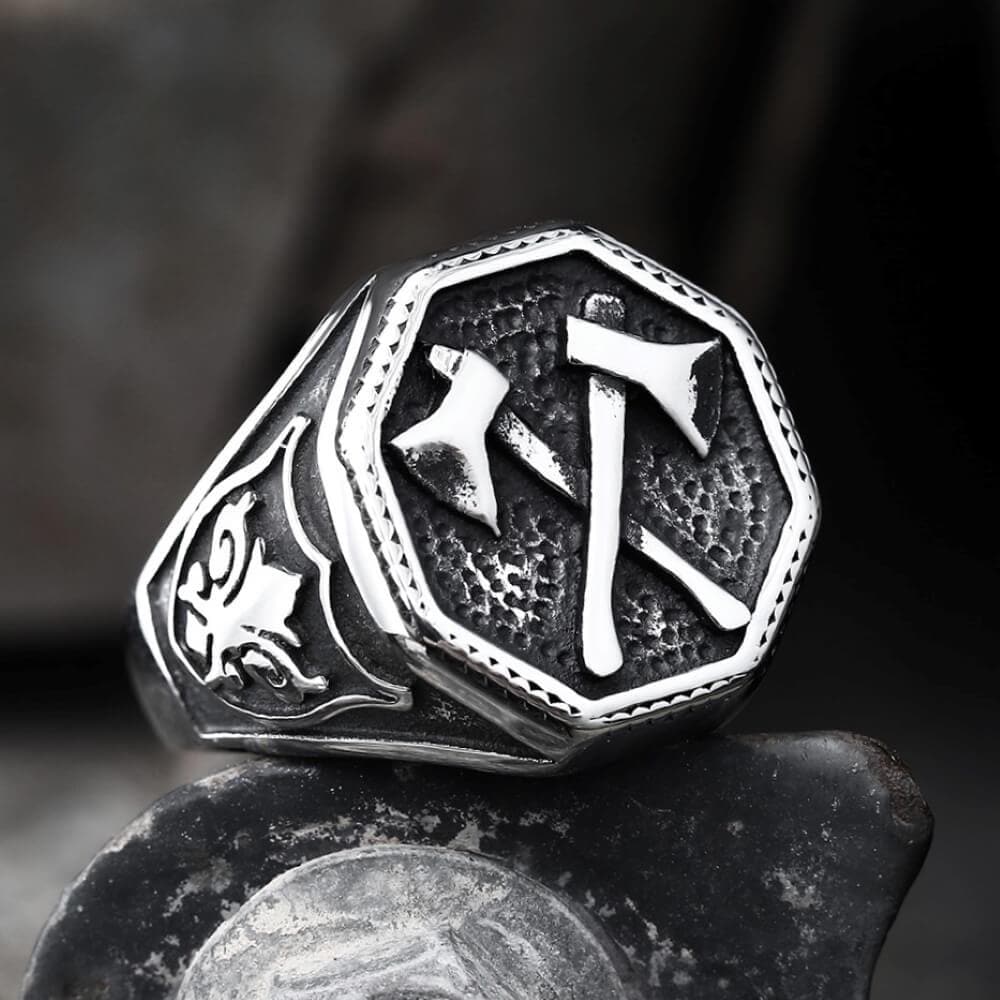 Viking Axe Stainless Steel Ring | Gthic.com