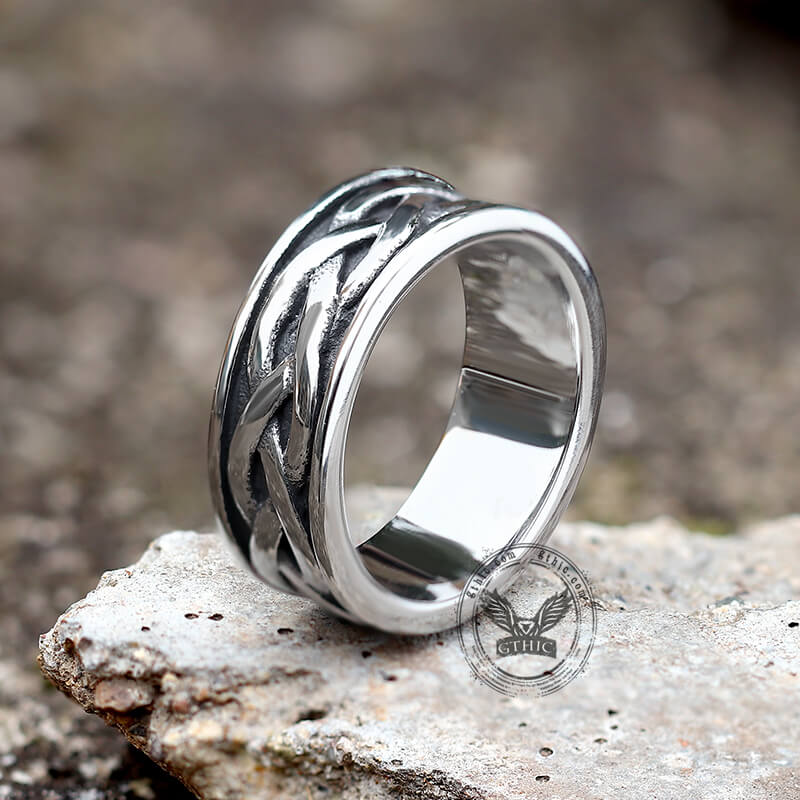 Viking Celtic Knot Stainless Steel Band Ring | Gthic.com