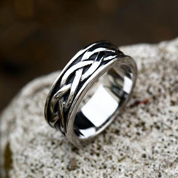 Viking Celtic Knot Stainless Steel Band Ring | Gthic.com