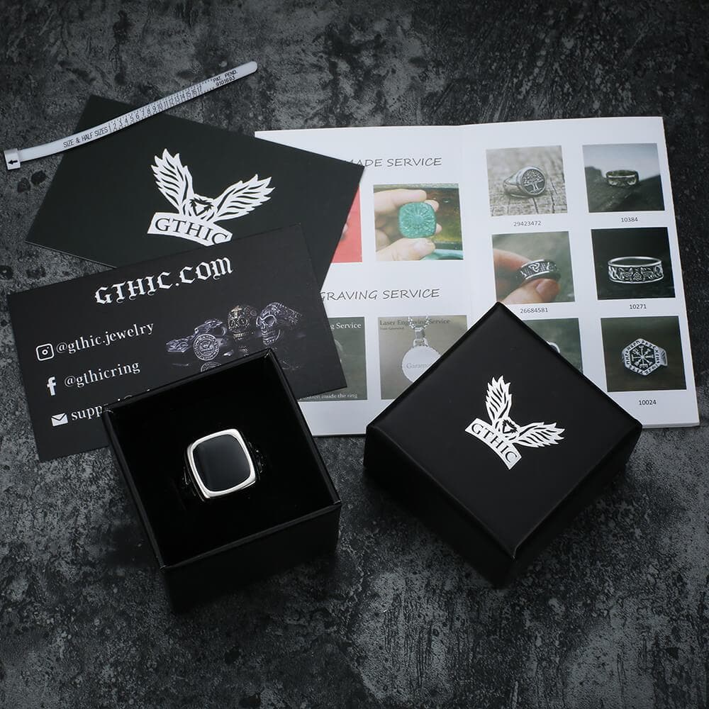 Viking Celtic Knots Stainless Steel Square Ring