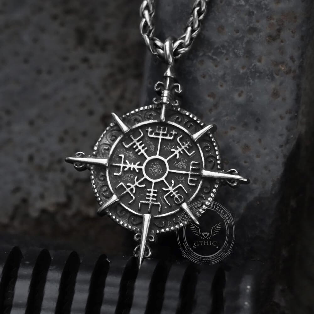 Viking Compass Vegvisir Stainless Steel Pendant 03 | Gthic.com