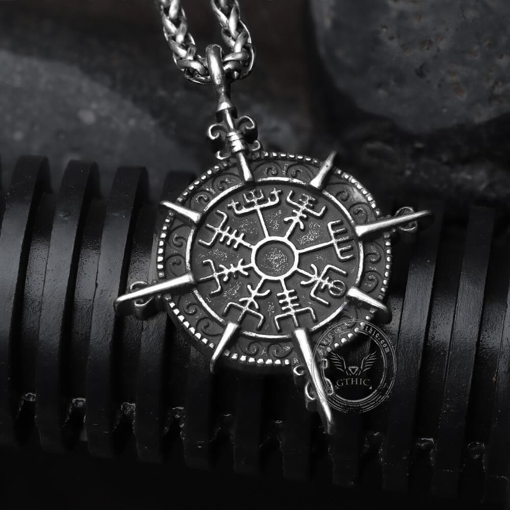 Viking Compass Vegvisir Stainless Steel Pendant 04 | Gthic.com