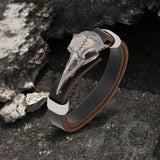 Viking Crow Head Stainless Steel Bracelet | Gthic.com