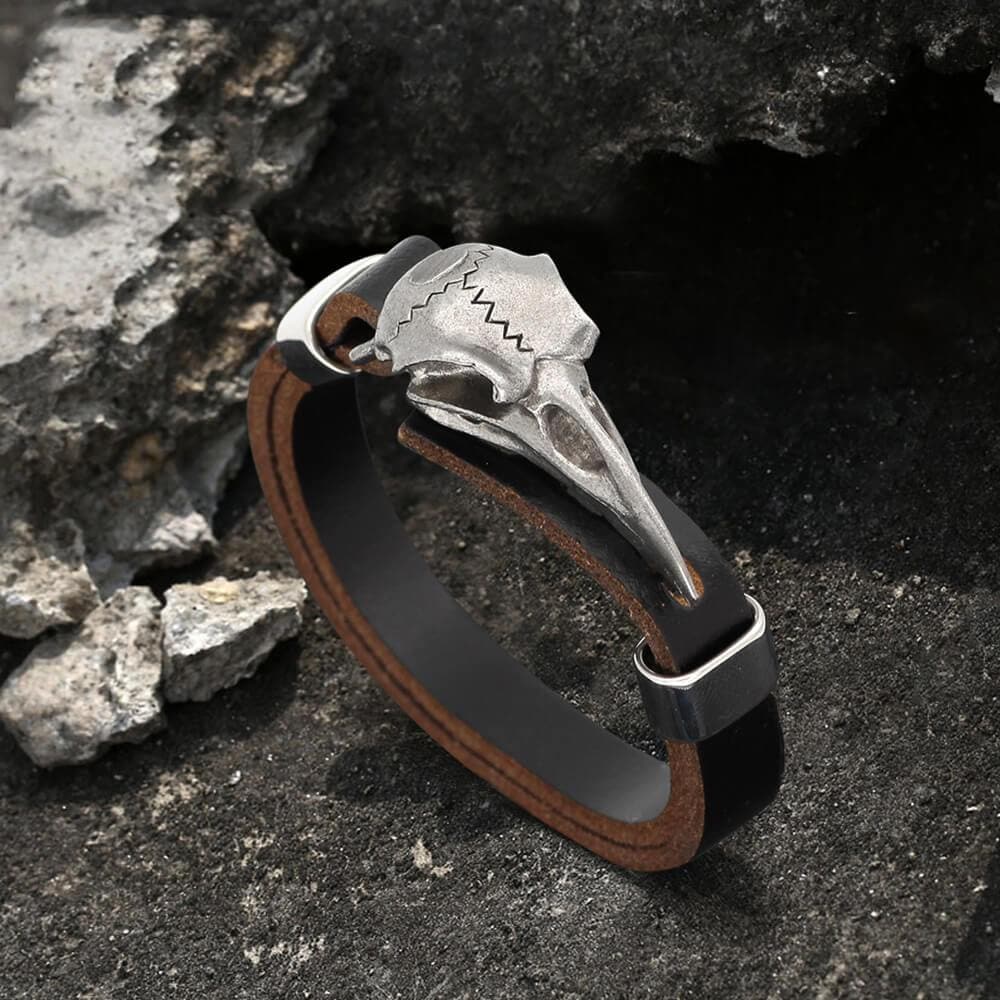 Viking Crow Head Stainless Steel Bracelet – GTHIC