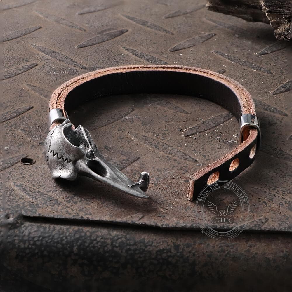 Viking Crow Head Stainless Steel Bracelet – GTHIC