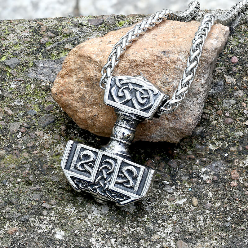 Viking Mjolnir Thor's Hammer Stainless Steel Pendant | Gthic.com