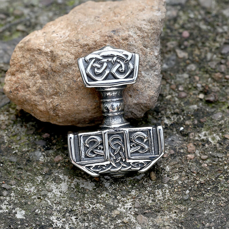 Viking Mjolnir Thor's Hammer Stainless Steel Pendant | Gthic.com