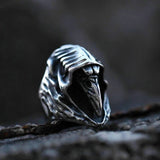 Viking Ravens Hugin Stainless Steel Ring01 | Gthic.com