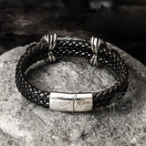 Viking Ravens Stainless Steel Braided Bracelet
