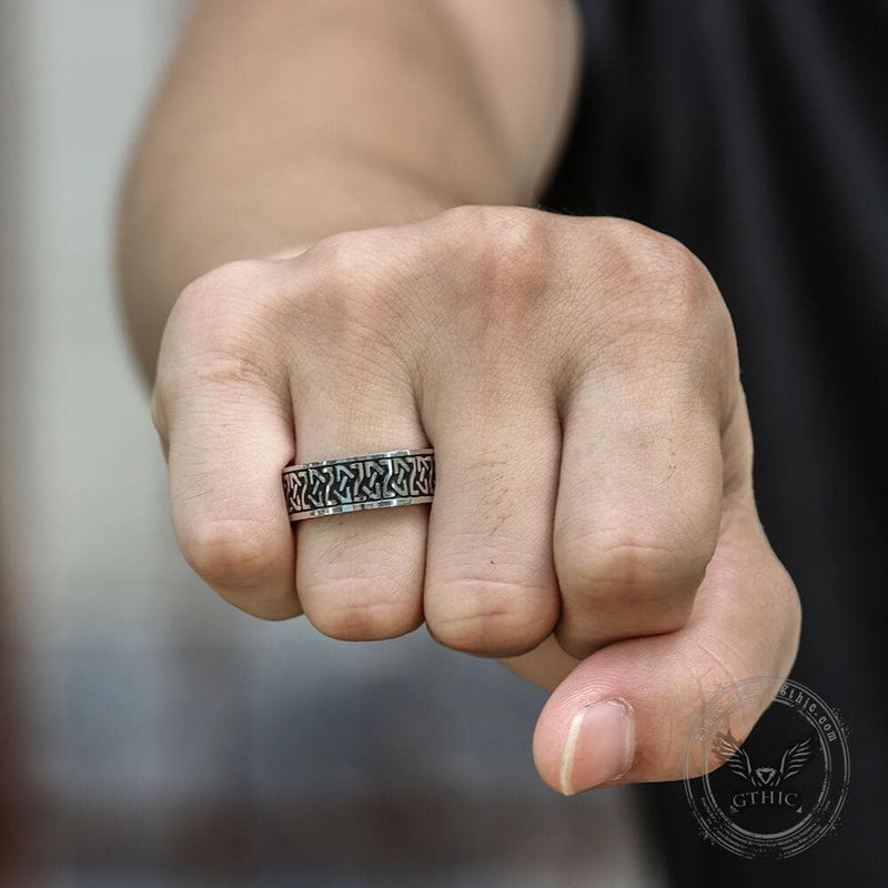 Viking Runes Stainless Steel Ring | Gthic.com