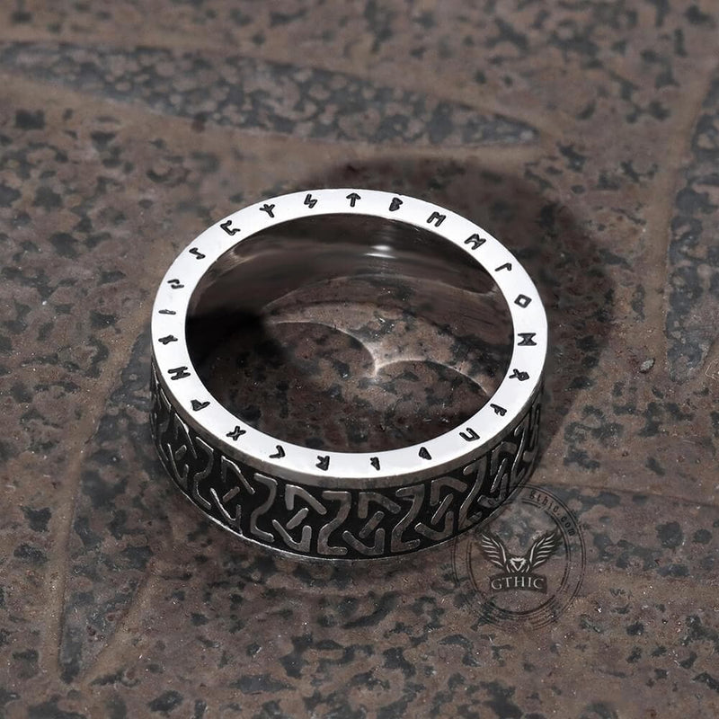Viking Runes Stainless Steel Ring | Gthic.com