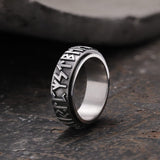 Viking Runes Stainless Steel Spinner Ring01 | Gthic.com