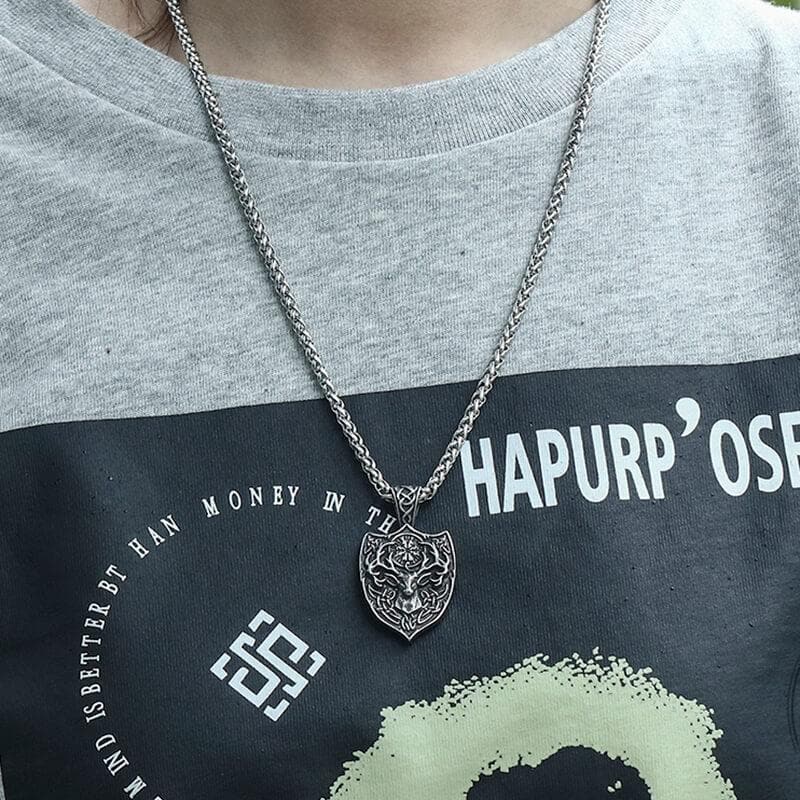 Viking Stag Vegvisir Stainless Steel Pendant 02 | Gthic.com